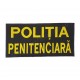 embleme brodate cu textul "POLITIA PENITENCIARA" pe suport textil negru