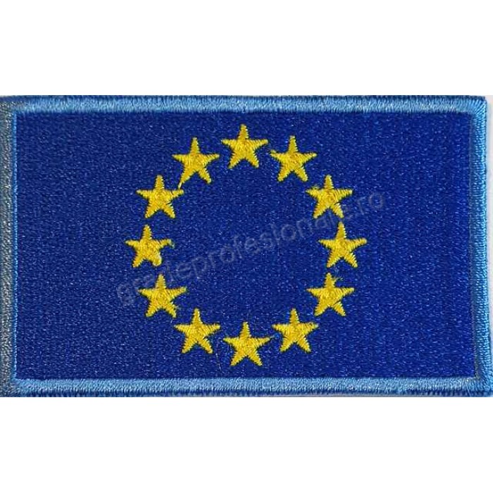 Ecuson Drapel Uniunea Europeana (UE) brodat pe suport textil