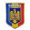 Emblema Stema Romaniei incadrata in drapel