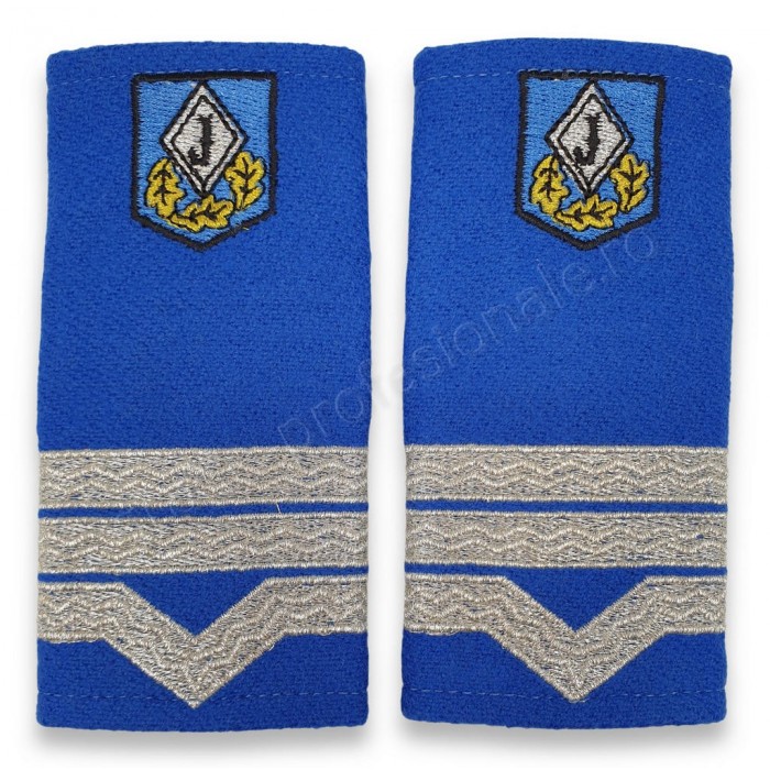 grade jandarmerie brodate pe suport textil din lana de culoare bleu-jandarm