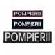 emblema brodata cu textul "POMPIERII"