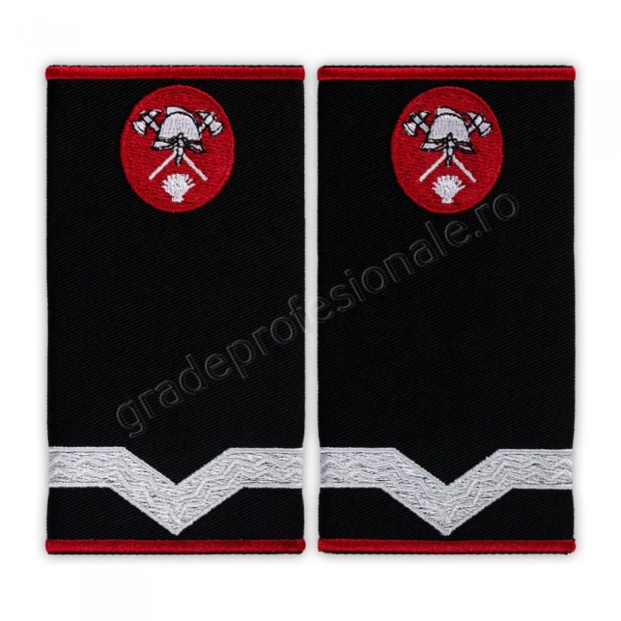 grade maistru militar clasa V pompieri brodate pe suport textil negru