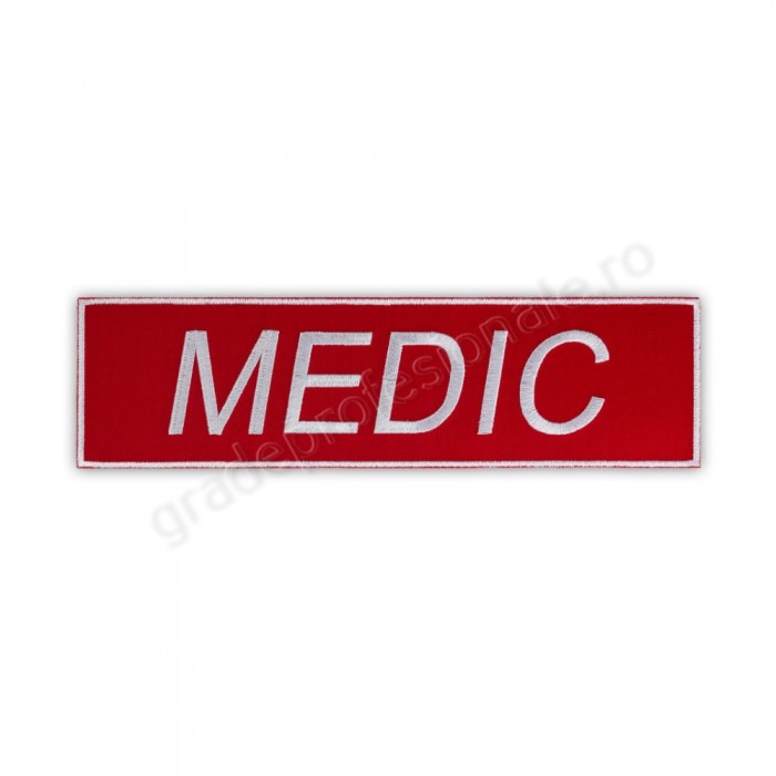 Embleme SMURD brodate pe suport textil rosu pentru medici, paramedici, asistenti sau voluntari SMURD 