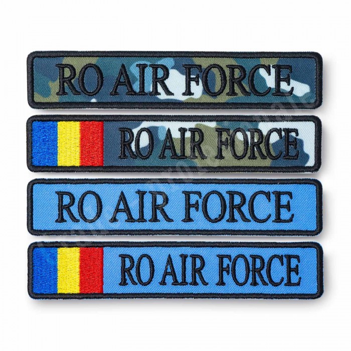 ecuson brodat cu textul "RO AIR FORCE" pentru fortele aeriene