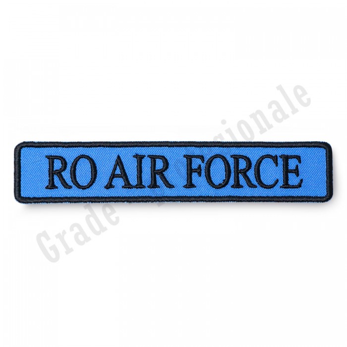 ecuson brodat cu textul "RO AIR FORCE" pentru fortele aeriene