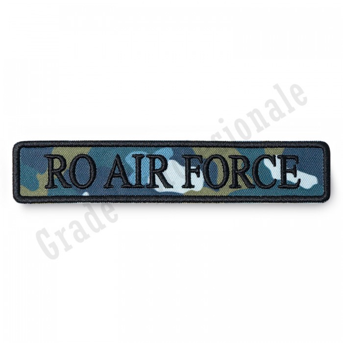 ecuson brodat cu textul "RO AIR FORCE" pentru fortele aeriene