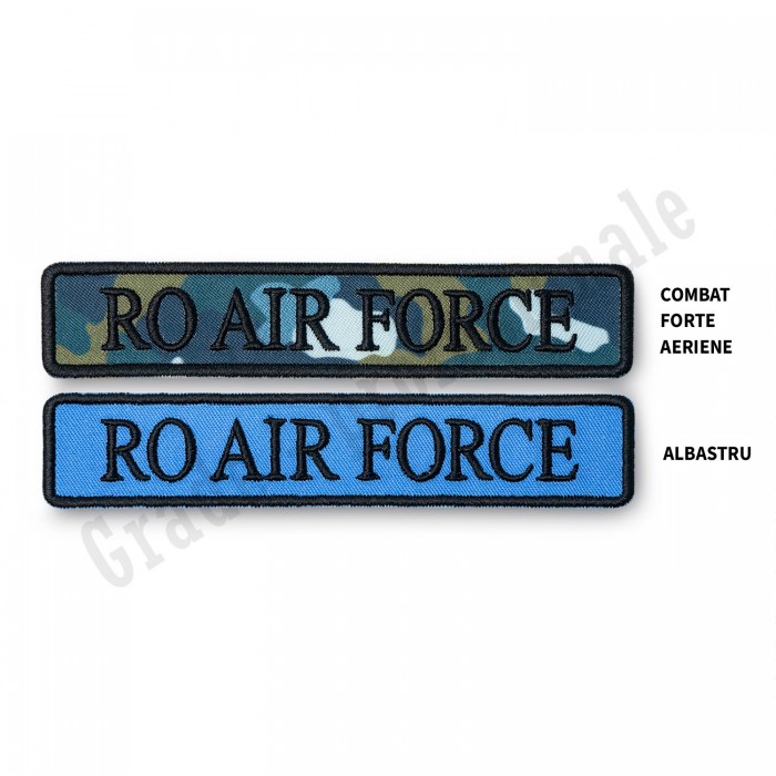 ecuson brodat cu textul "RO AIR FORCE" pentru fortele aeriene