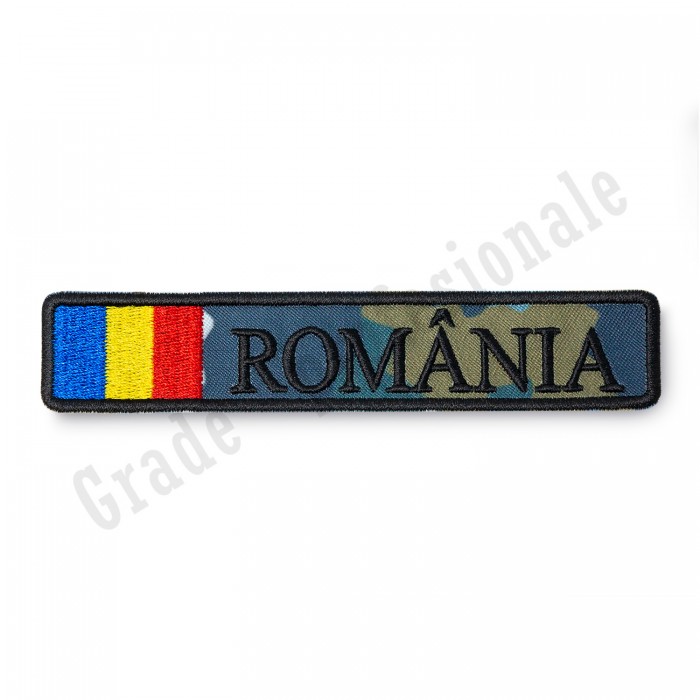 ecuson brodat cu textul "ROMANIA" pentru fortele aeriene