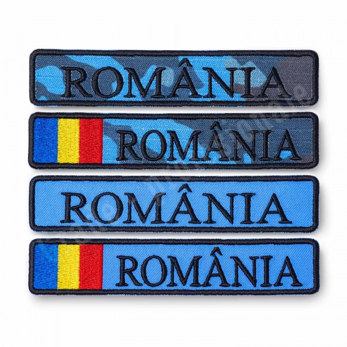 ecuson brodat cu textul "ROMANIA" pentru fortele navale