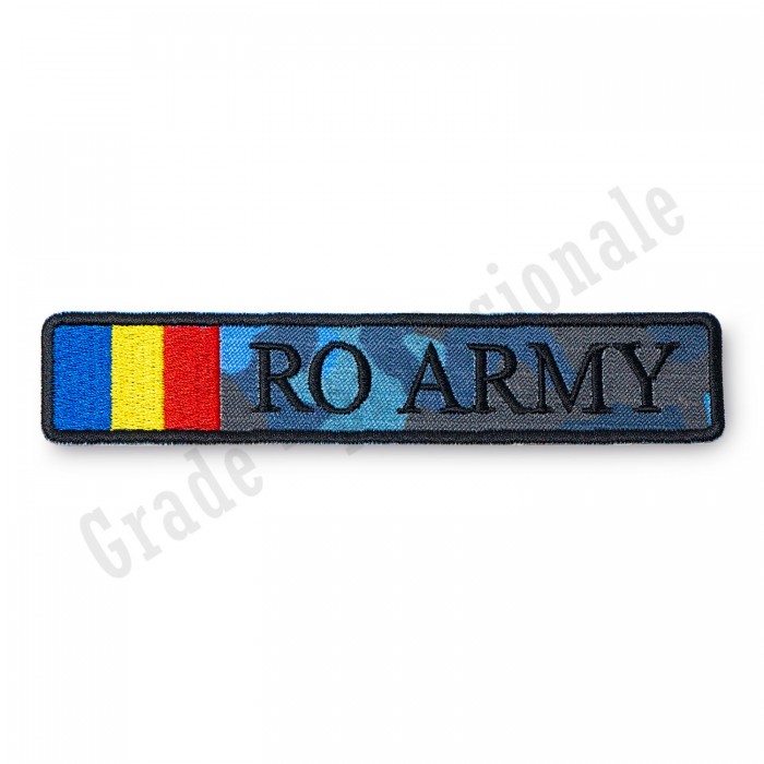 ecuson brodat cu textul "RO ARMY" pentru fortele navale