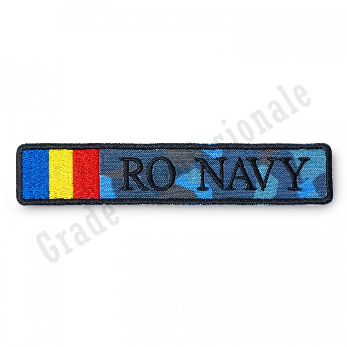 ecuson brodat cu textul "RO NAVY" pentru fortele navale