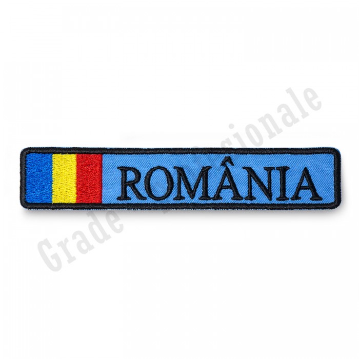 ecuson brodat cu textul "ROMANIA" pentru fortele navale
