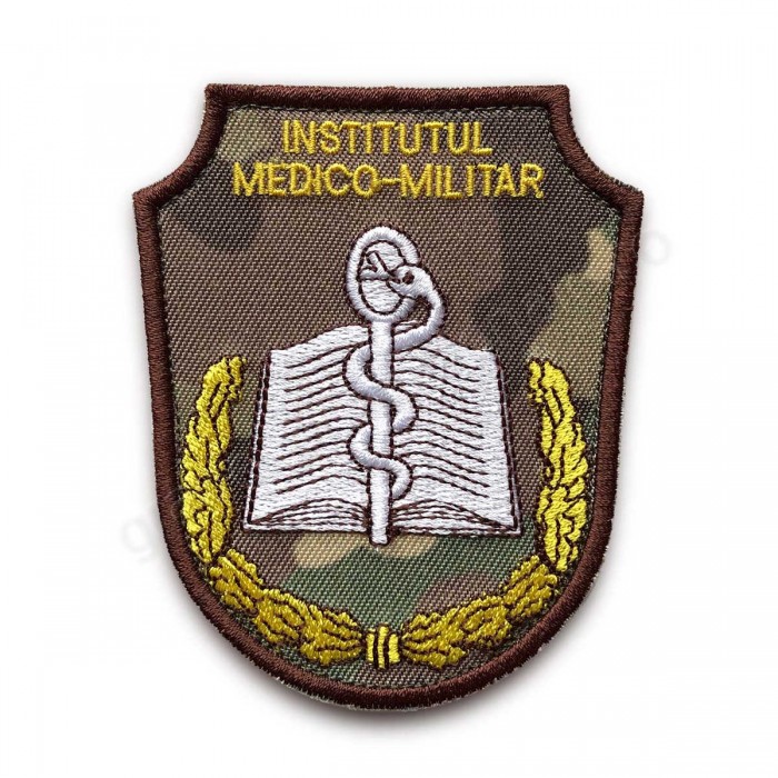 Emblema Institutul Medico - Militar brodata pe suport textil 