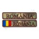 ecuson brodat cu text "ROMANIA" pe suport textil combat forte terestre