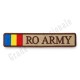 ecuson brodat cu textul "RO ARMY" pentru fortele terestre