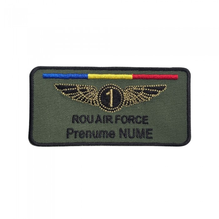 ecuson nume aviatie brodat pentru uniforma de aviatie