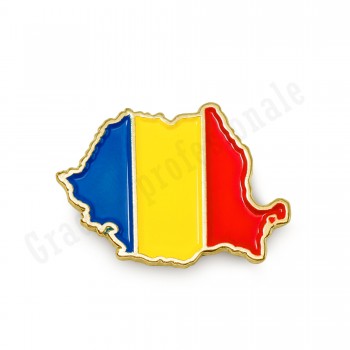 Insigna tricolor harta Romaniei